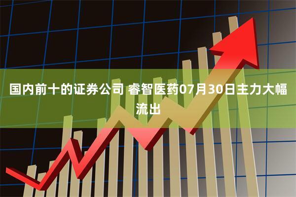 国内前十的证券公司 睿智医药07月30日主力大幅流出